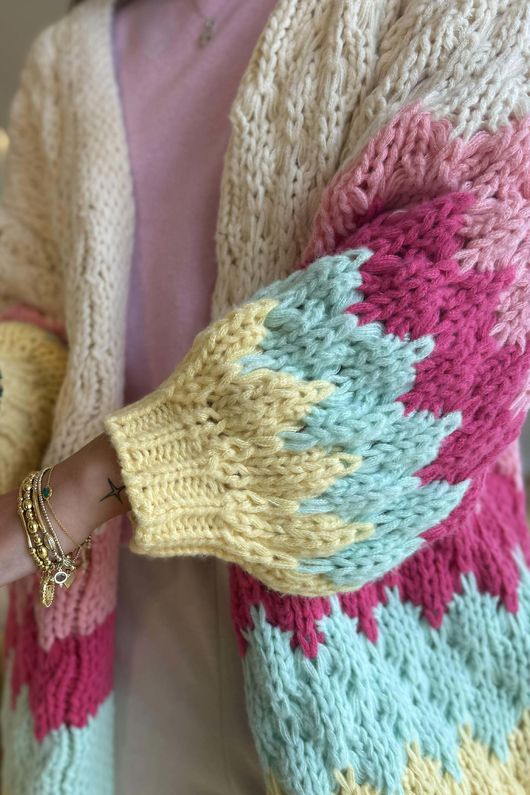 Patsy Chunky Knit Cardigan Brights ~ /20